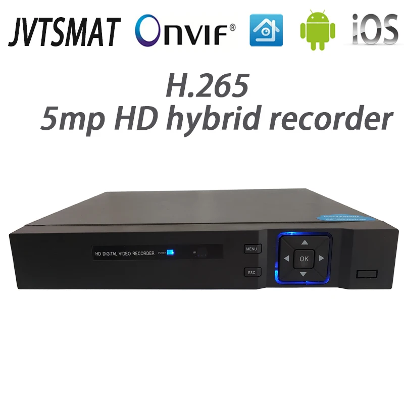 

jvtsmart AHD DVR 4Channel 8Channel H.265 5mp 4m Hybrid Video Recorder CCTV AHD CVI TVI Analog IP Security 1080P NVR 4CH 8CH xm