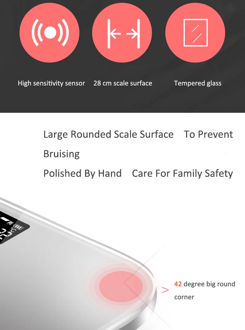 Yolanda Ванная комната напольные весы Smart бытовые электронные цифровые тела ожирения Вес весы LCD Дисплей 180 кг 400lb
