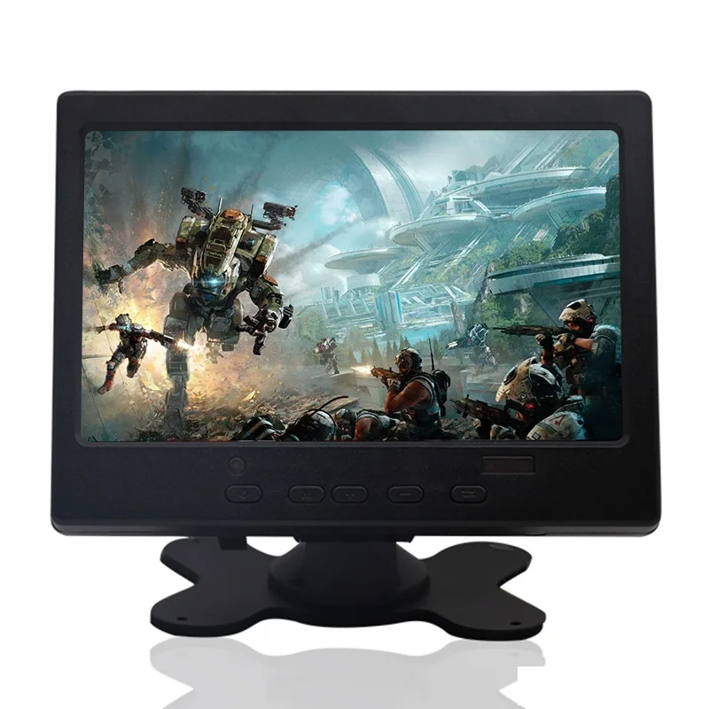 

1024x600 7 Inch IPS LCD Full HD Portable Monitor HDMI Monitor, AV input/VGA/HDMI Black Plastic Shell for Home Security