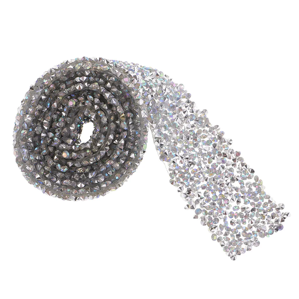 1 Yard Wedding Bridal Crystal Rhinestone Applique Iron on Trims for Sash Belt Headband Bridesmaid Gown