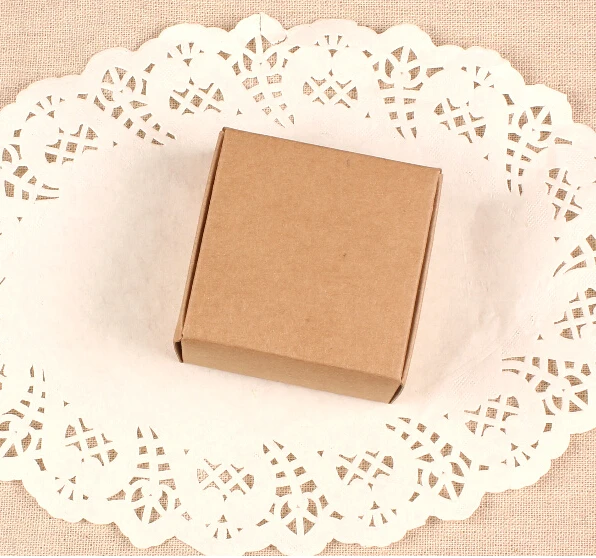 100 шт,, маленькая картонная подарочная бумажная коробка, розничная упаковка, крафт-бумага, Подарочная Коробка для мыла и конфет