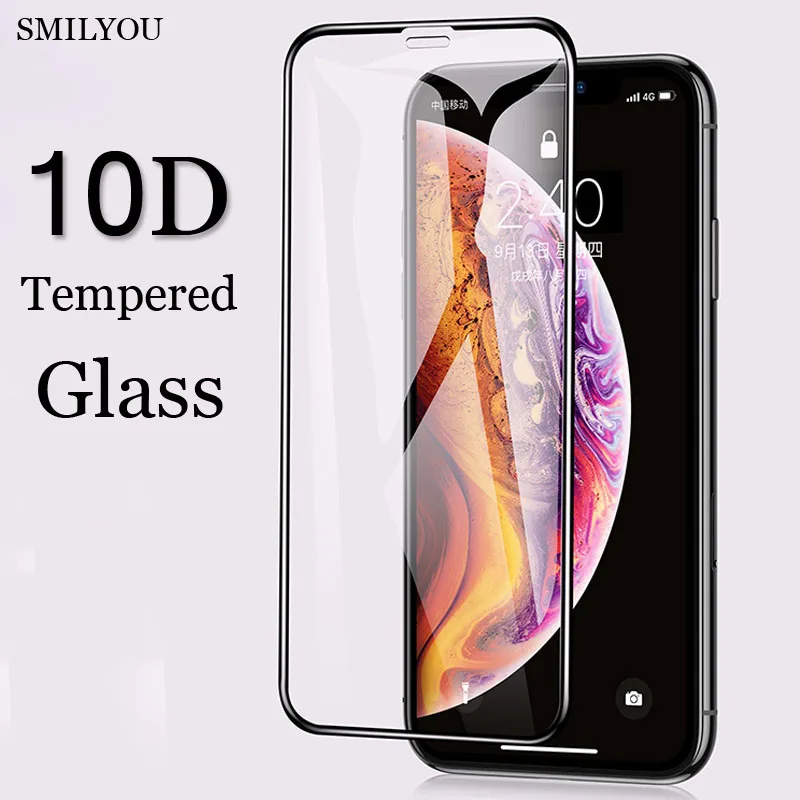 

10D Tempered Glass For iPhone X 6 7 8 Plus Screen Protector Full Cover Protective Glass on the for iPhone 6 6S 7 XR XS Max Film