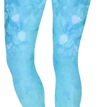 JIGERJOGER озеро синий цветочный 3/4 Капри Спортивные Леггинсы 7/8 Йога шорты леггинсы фитнес тренажерный зал Спорт плотно Высокая талия группа шорты