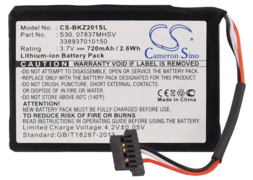 Аккумулятор Cameron Sino 720 мАч для BECKER Ready 50 Traffic Assist Pro Z250 Z098 Z101 Z200 Z203 Z205 07837MHSV 338937010150
