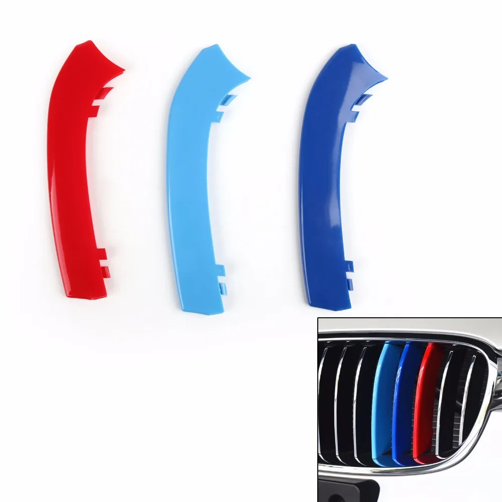 Cubierta de la rejilla del riñón del coche de areyour shop calcomanía de la raya del Clip de ajuste para BMW 2 Series 2015-2016 piezas exteriores del estilo del coche etiqueta