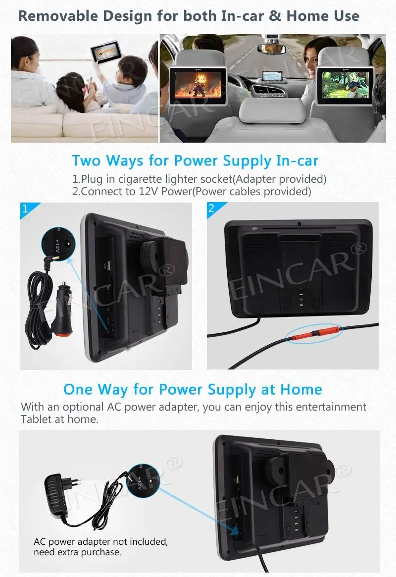 Perfect Eincar Newest Car Headrest 2x10.1" 1024x600 High Digital Screen Key controller Dual Twins HD Digital Screen Car Pillow Monitor R 0