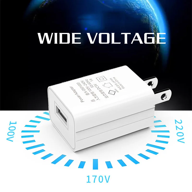 5V1A USB Charger Adapter Travel Wall Japan Standard Mobile Phone High Quality Electronic Plug Stable Charging White and Black