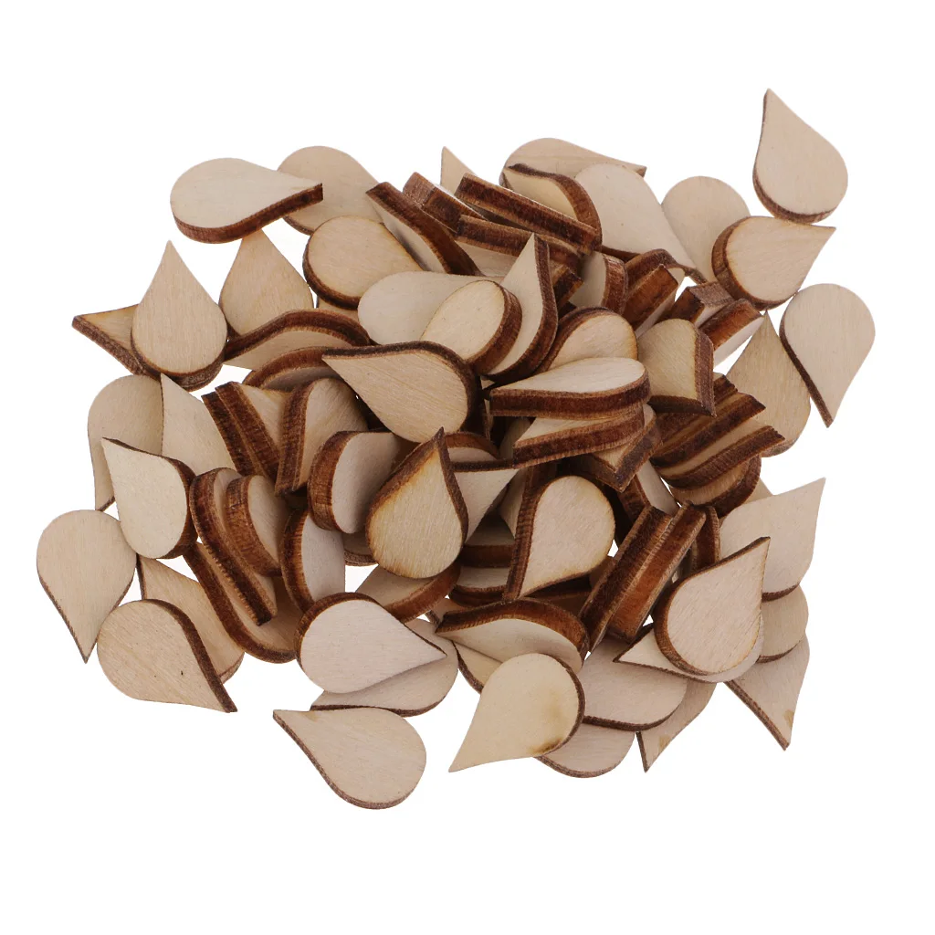 Wooden MDF Drop Shapes Craft Blank Wood Embellishment for Scrapbooking Wedding Party Baby Feet Christmas Decorations DIY