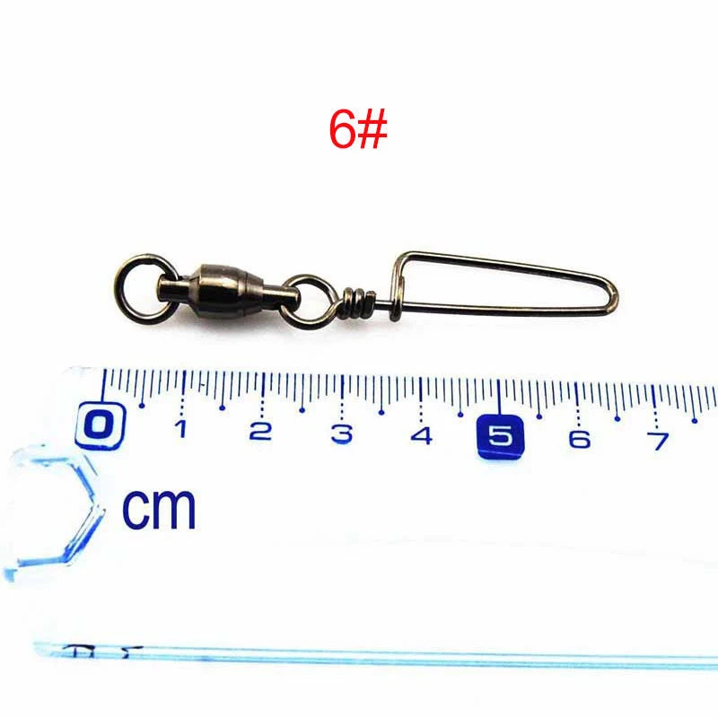 Outdoor Fishing Ball Bearing Stainless Steel Snap Connector Swivel Tackle Tool