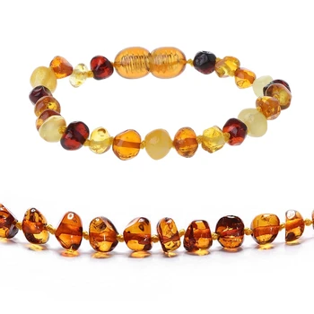 

1pc New Genuine Baltic Teething Bracelet for Teethers Raw and Anklet Baby Beads Decoration