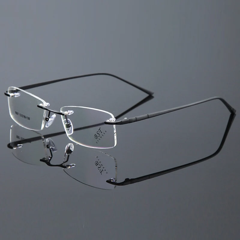 Оправа для очков, очки для мужчин, компьютерная оптическая оправа, без оправы, близорукость, AL-MG, прозрачные линзы, оправа для глаз, очки для мужчин, Oculos QF188
