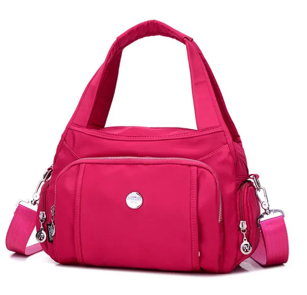 Новая Водонепроницаемая нейлоновая сумка, многослойная оксфордская сумка, модная сумка через плечо, Женская Повседневная сумка - Цвет: Rose red