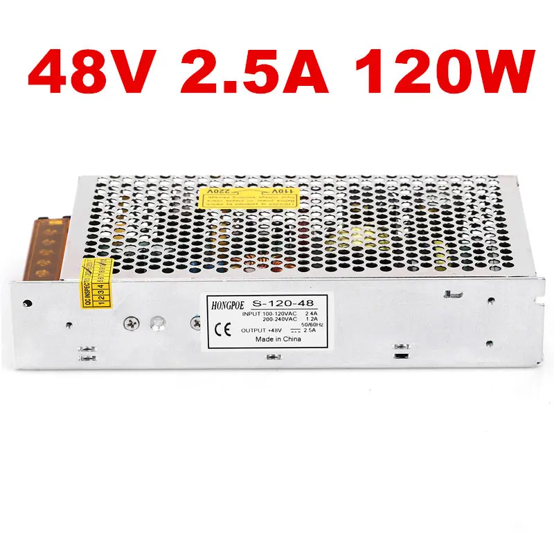 

24PCS 120V 48v Power Supply 48V2.5A AC-DC 110/230VAC S-120-48 DC48V 2.5A