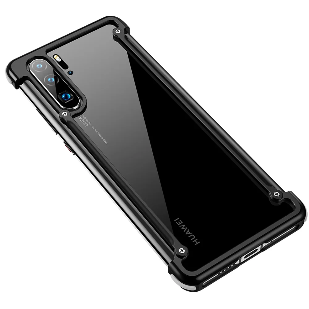 Металлический чехол с подушкой безопасности для huawei P30, чехол с подушкой безопасности, металлический бампер для huawei P30 Pro, чехол - Цвет: black