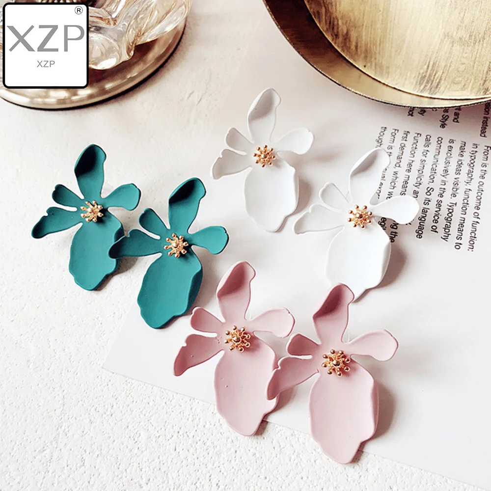 XZP дизайн милые ювелирные изделия спрей краска висячие серьги с цветком серьги эффектные модные Brincos для девочек подарок Pendientes