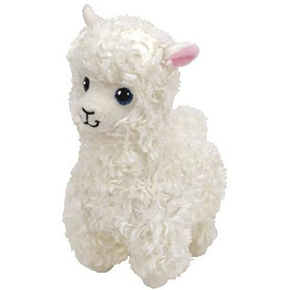 

Pyoopeo Ty Beanie Babies 6" 15cm Lily the White Llama Plush Regular Stuffed Animal Collection Soft Doll Toy with Heart Tag