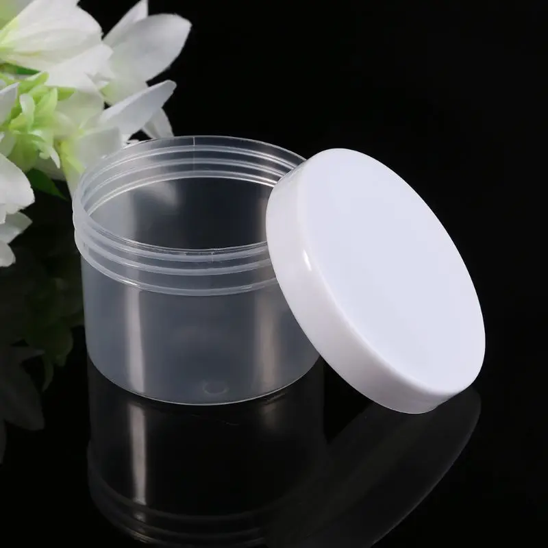 

150ml Empty Container With Screw Lid Tranparent Organizer For Slime Light Clay Makeup Jar Cosmetic Pot Cream Bottle Nail Box
