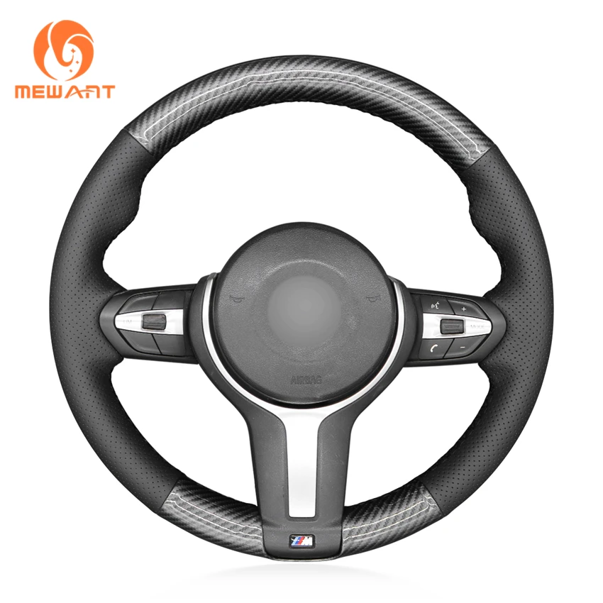 

MEWANT PU Carbon Fiber Steering Wheel Cover for BMW M Sport F30 F31 F34 F10 F11 F07 F12 F13 F06 X3 F25 F32 F33 F36 X1 F48 X2 F39