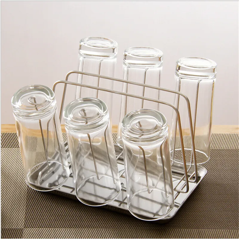 Taloit Metal Glass Cup Rack Anti-Rust Rack Water Mug Draining Stand Drainer Cup Holder Drying Organizer For Home Office Kitchen Bathroom
