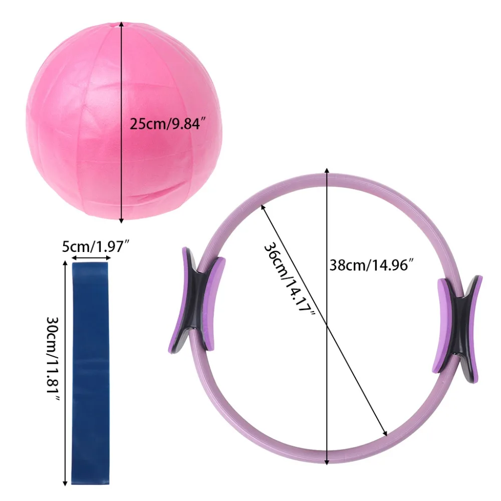 1 компл. Пилатес фитнес-Тренировка кольцо полосы Йога мяч тренажеры экспандер
