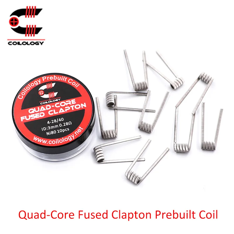 

10pcs/lot Coilology Quad-core Fused Clapton Coils for atomizer tank vaporizer RDTA RDA RTA vape wire