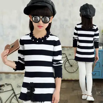 

2020 Kids Baby Girls Sweater Children Lace Autumn Winter Striped Sweater Cardigan Toddler Girls Cardigan Pull Fille Trui Meisje