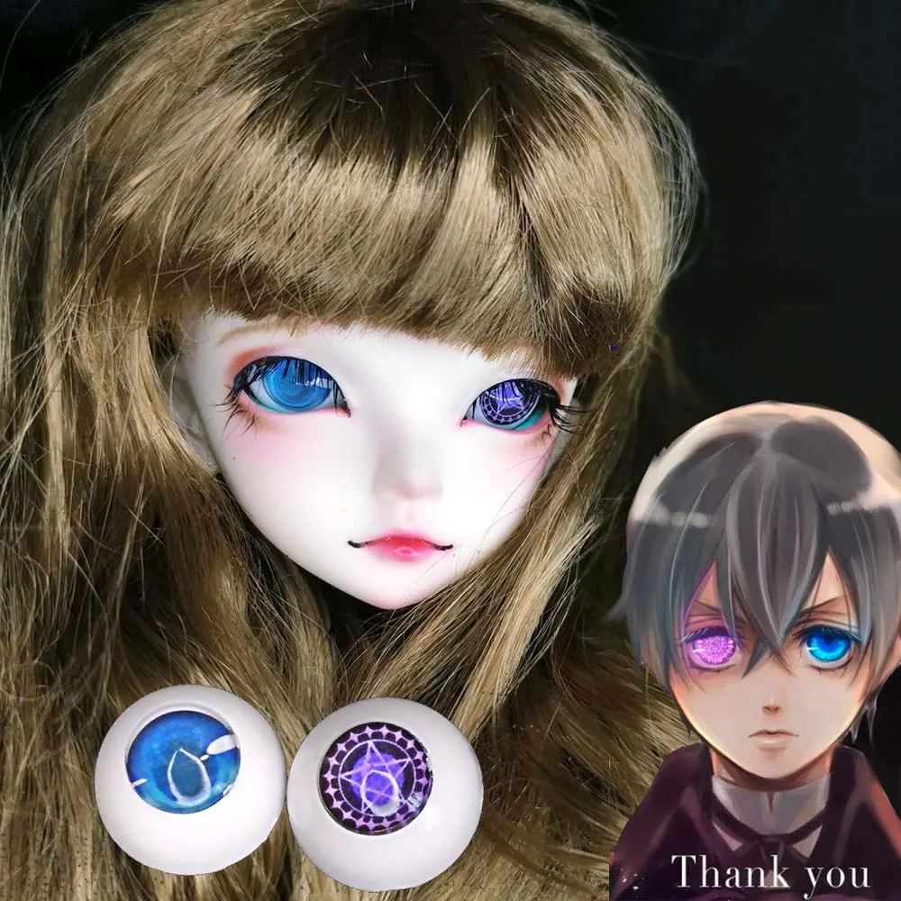

Black Butler Ciel Phantomhive eyes bjd eyes 1/4 1/3 1/6 1/8 BJd SD MSD doll 10mm 12mm 14mm print plastic BJD Doll accessaries