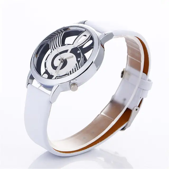 stylish Musical Note Painting Leather Bracelet Lady Womans Wrist Watches simple stylish Musical Note Painting Leather Bracelet Lady Womans Wrist Watches simple