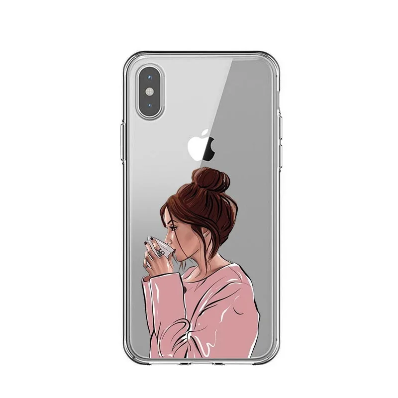 VOGUE queen Princess Girl Female boss coffee Мягкий силиконовый чехол для телефона для iPhone 11 Pro Max 5S SE 6 6s 7 8 Plus X XS XR XS MAX