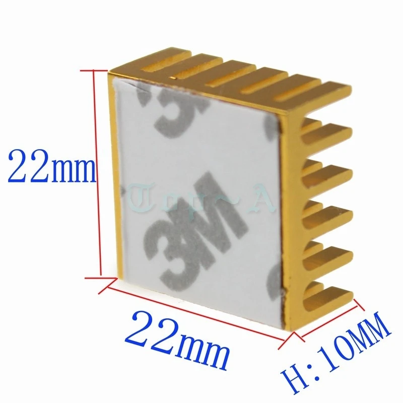 Gdstime 30 шт. экструдированный 22 мм x 10 мм алюминиевый радиатор 22x22x10 мм для чипа cpu GPU VGA ram светодиодный IC Радиатор с 3M лентой