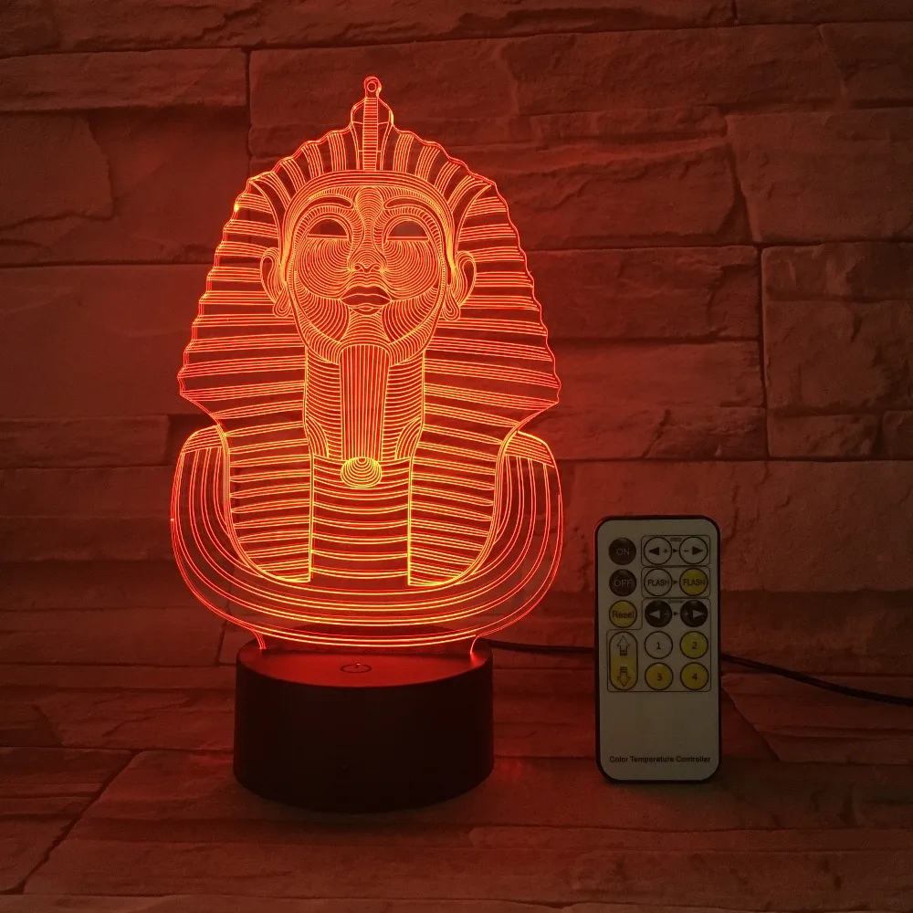 Светодиодный 3D лампа Египетский Сфинкс Фараона светодиодный светильник USB