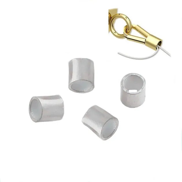 Beadsnice ID28582 pure 925 silver crimp tube end beads wholesale diy silver tube beads accessories jewelry making photo