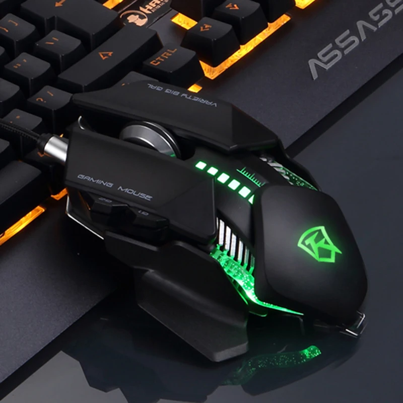 

2017 NM-001 Wired RGB LED Backlit Breath 4000DPI Adjust Usb Ergonomic Optical Gaming Mouse Gamer Metal Panel PC Laptop Computer