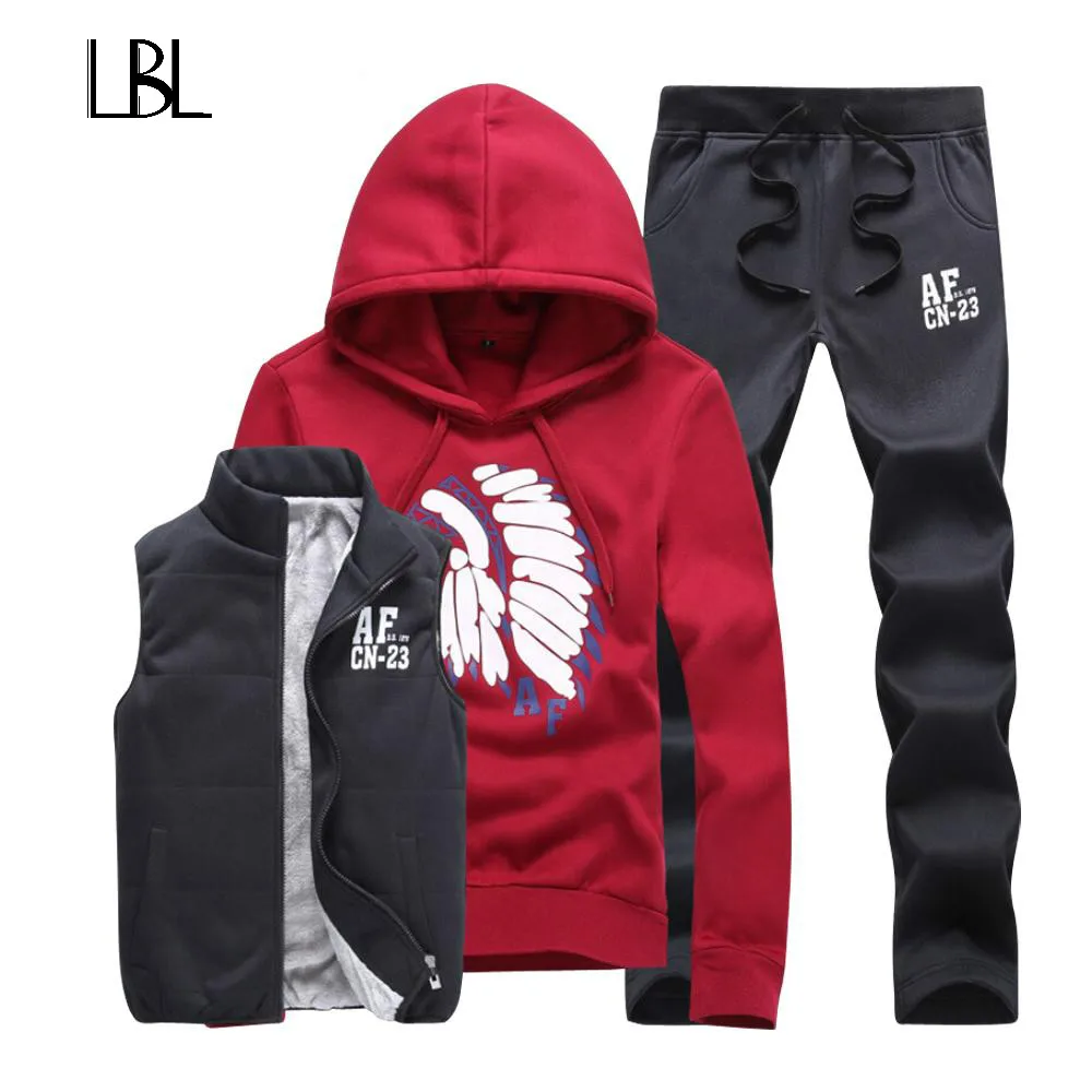 Aliexpress.com : Buy Thick Inner Wool Men Tracksuit Set