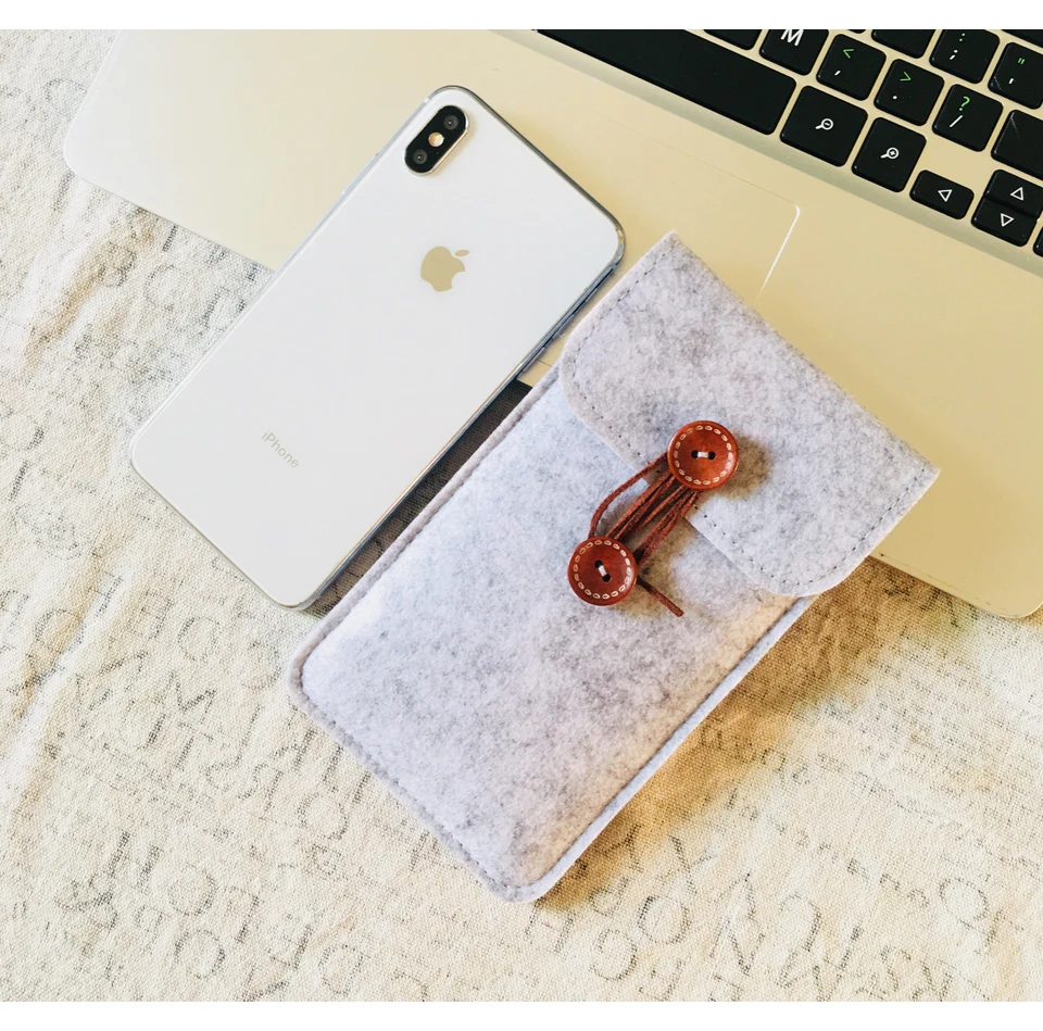 Handmade Wool Felt Phone Case Wallet Bag For iPhone X XS XS MAX Mobilephone Pouch Sleeve Bag Cover For Apple iPhone XR 6.1" Case iphone 7 cover