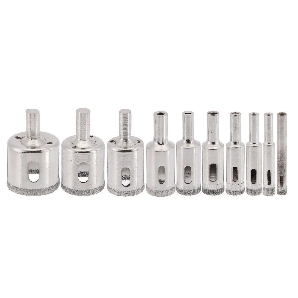 10pcs Diamond Holesaw Set Mayitr Drill Bit Hole Saw Cutter 6/8/10/12/14/16/18/22/26/32mm for Tile Glass Marble Ceramic Drilling
