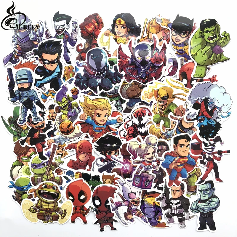 جديد 50 قطعة/الوحدة ملصقات ل Amerian الكرتون ل سيارة الدفتري المحمول صائق الثلاجة لوح التزلج ألعاب دراجة نارية