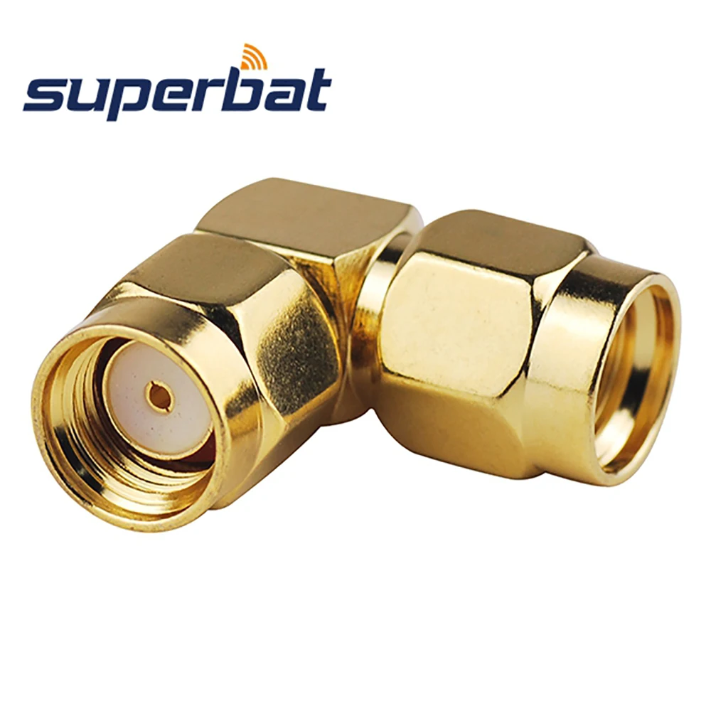 RP SMA Reversed Plug to Male Right Angle RF Coaxial Adapter
