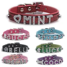Bling Personalized Pet Dog Collar Rhinestone Customized Free Name Diamond Bucklet Puppy Collars for Small Medium dogs Bling Personalized Pet Dog Collar Rhinestone Customized Free Name Diamond Bucklet Puppy Collars for Small Medium dogs