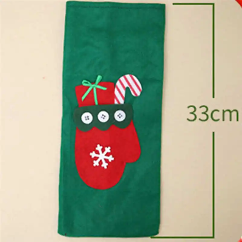 1Pcs Red Wine Bottle Cover Bags Decoration Home Party Santa Claus Christmas Cloth+Velvet #2n5 (9)