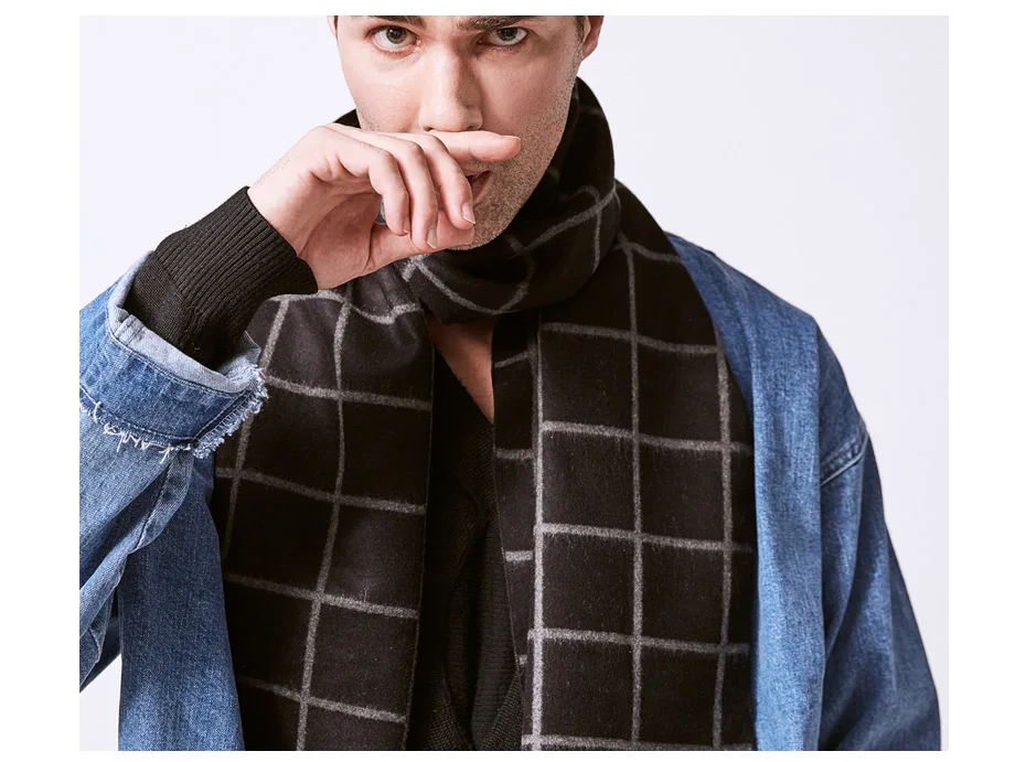 men scarf style VIANOSI Man Solid Winter Scarves Fashion Long Cotton scarf Men soft warm Wraps VA246 mens linen scarf