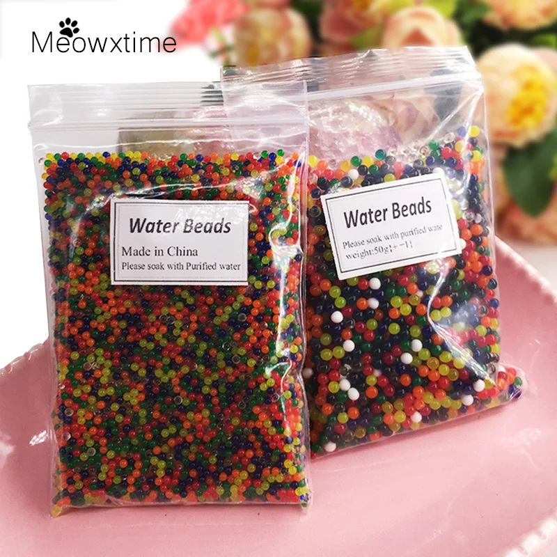 

2 bags / groups Pearl Shape Crystal Soil Mud Hydrogel Gel Growing Glitter Orbiz Water Balls Water Beads Set Home Decor