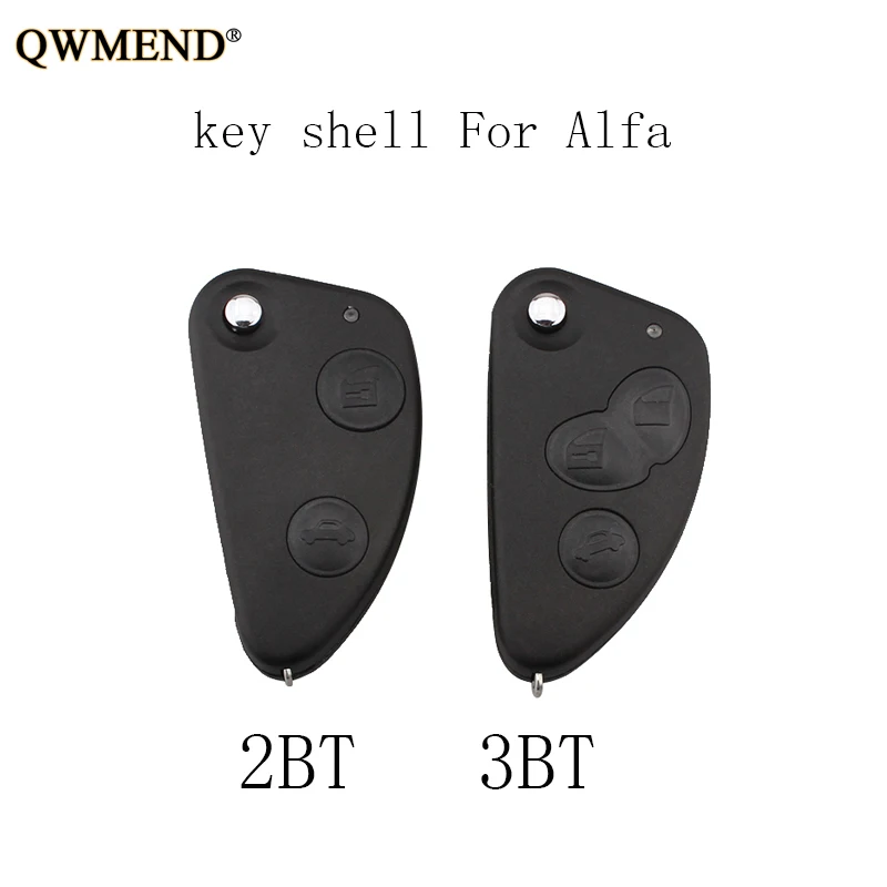 Qwmend 2 3 кнопки ключа автомобиля откидная оболочка ключа дистанционного управления брелок Uncut SIP22 лезвие для Alfa Romeo 147 156 166 GT оригинальные ключи
