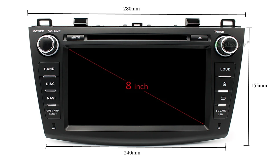 2DIN Android 9,0 для Mazda 3 2009-2012 4 Гб+ 32 Гб 8 ядерный Автомобильный мультимедийный dvd-плеер gps ГЛОНАСС карта RDS радио wifi Bluetooth 4,2