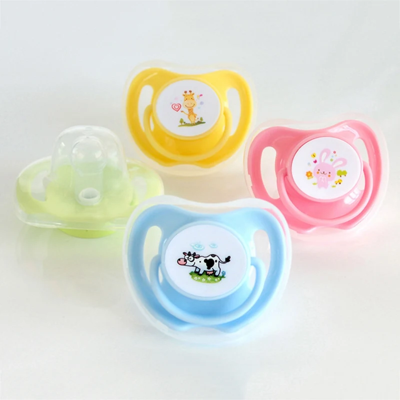 Hot New Baby Round And Flat Nipples Cotton Animals Printing Silicone Pacifiers Safe Food Grade Cute Baby Pacifiers