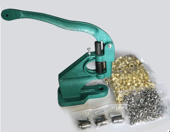 

Practical Grommet Machine Eyelet Hand Press machine Tool Punch with 3 Dies & 900 Grommet