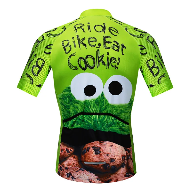 Weimostar Top Green Cycling Jersey Funny Men's Cookie Bicycle Cycling Clothing Maillot Ciclismo Breathable MTB Bike Jersey Shirt