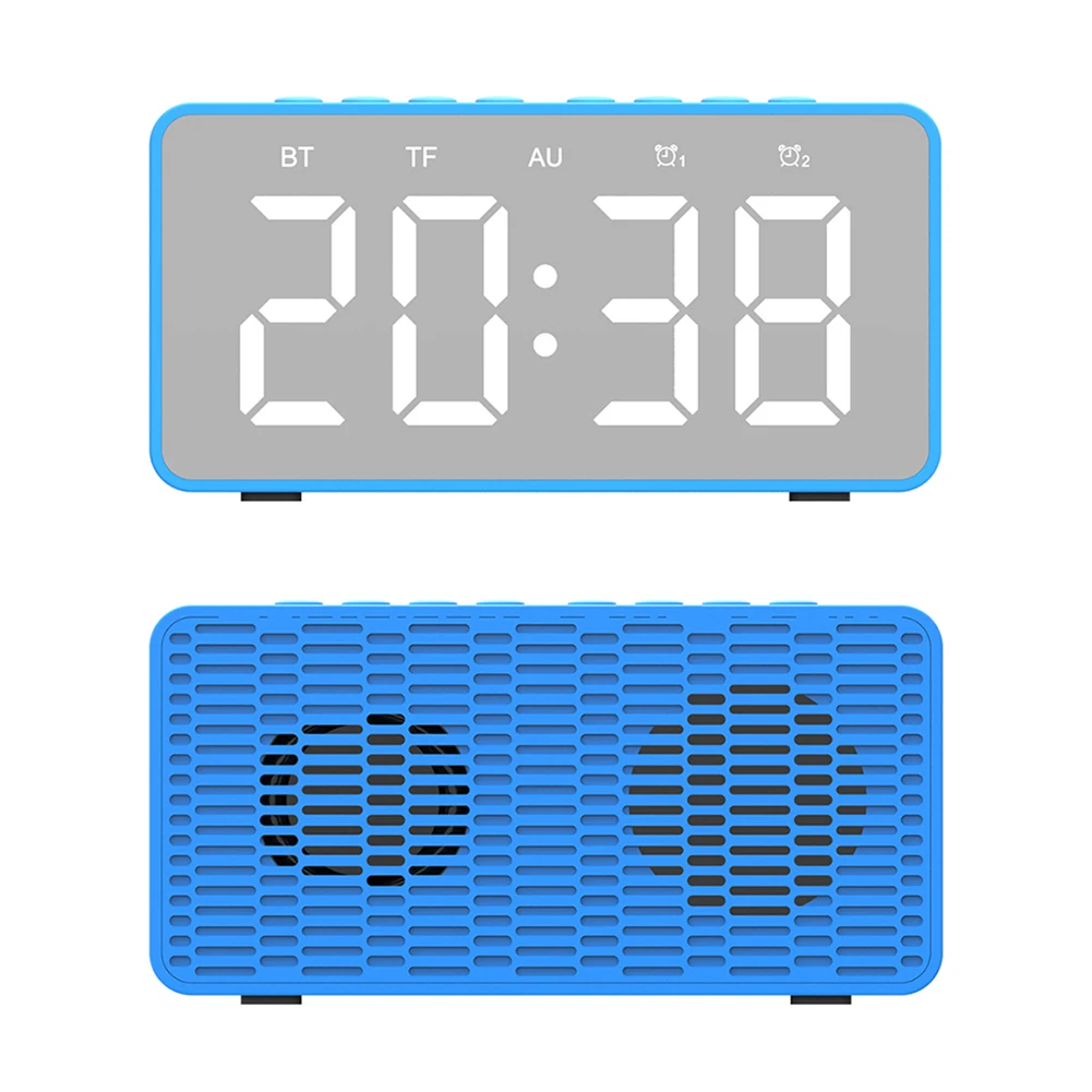 BT506 Wireless LED Display Mini Mirror Screen Alarm Clock Bluetooth Speaker Gift hot