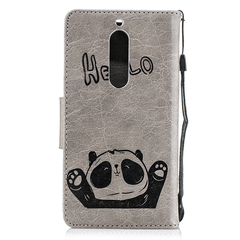 KEFO Retro PU Leather + Soft Silicone Case For Nokia 1 2 3 5 3D Panda Embossed Wallet Cover For Iphone X 10 5S SE 6 6S 7 8 Plus  (3)