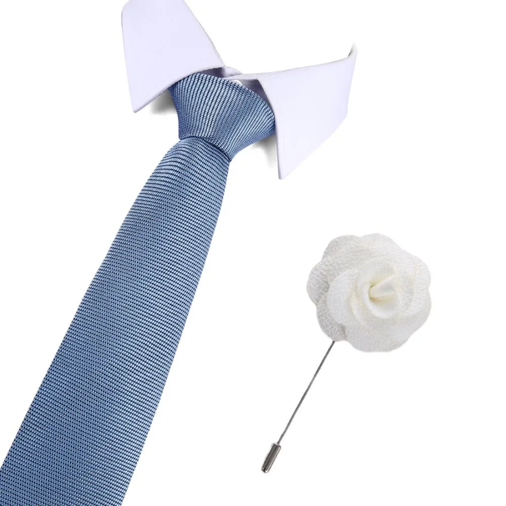 

Corbatas wedding Classic Men's tie Solid 7.5cm Formal ties business dress Fashion Accessories men necktie Free Gift Brooches
